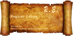 Regius Edina névjegykártya